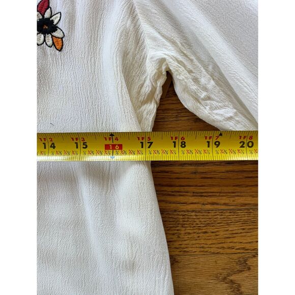 John Moon Cream Embroidered Fringe Snap Button Western Shirt  Women's Size Large - Picture 8 of 9